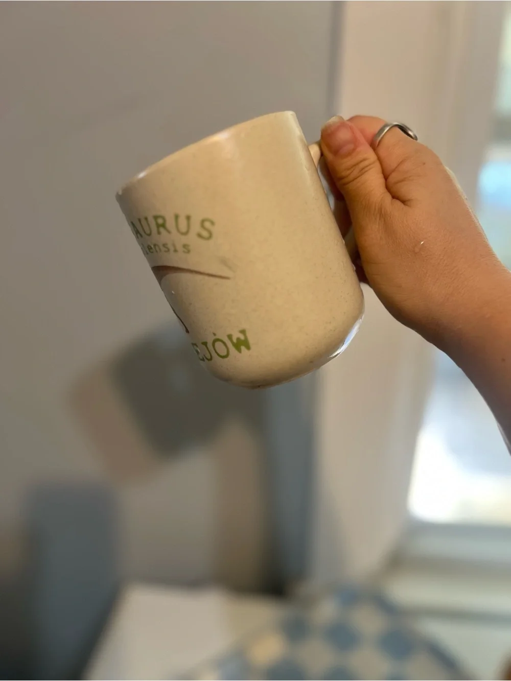 Collectable Silesaurus Opolensis Dinosaur Ceramic Mug - Green & Brown
